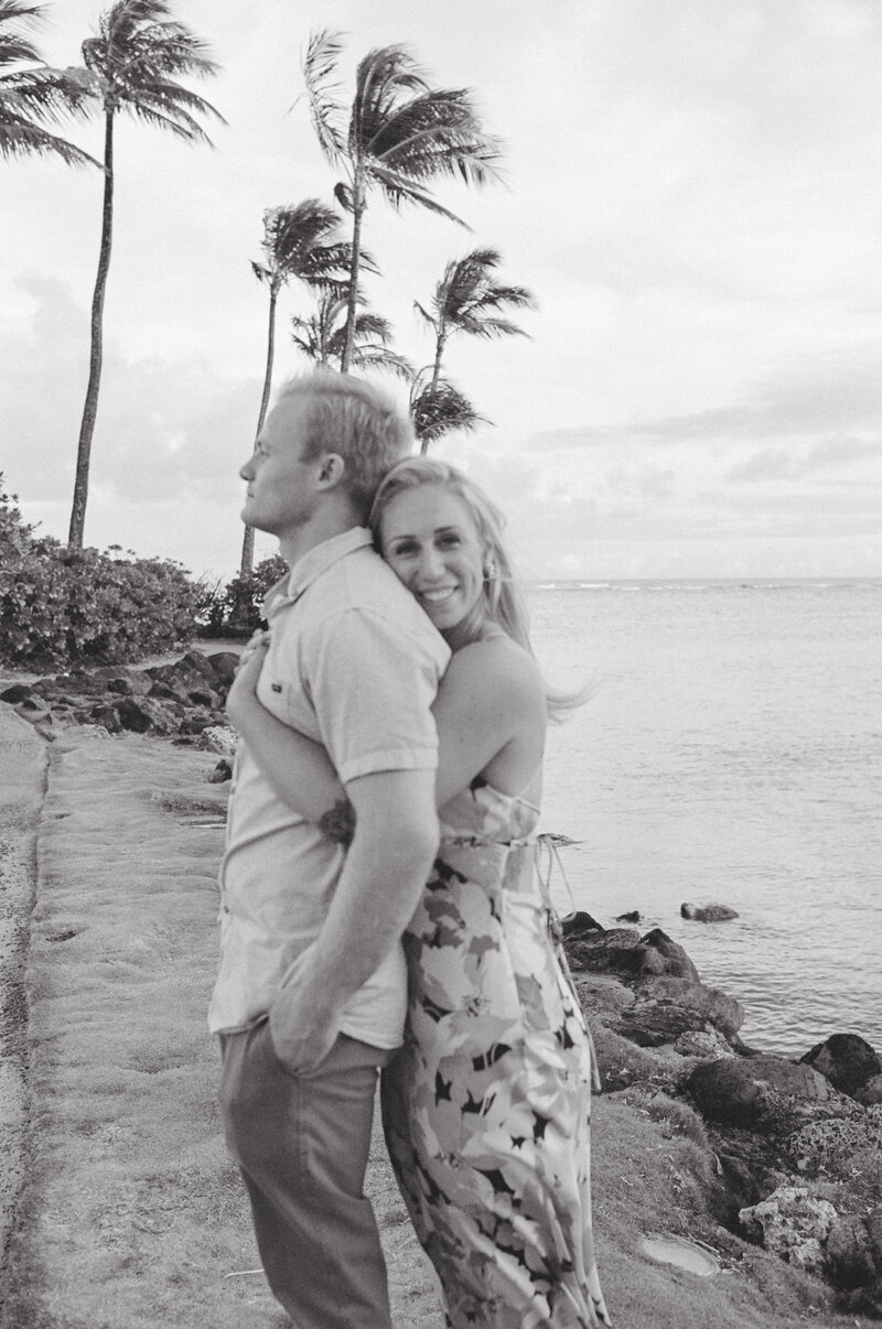 couple on the beach in hawaii 