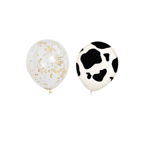 cow print confetti balloons 