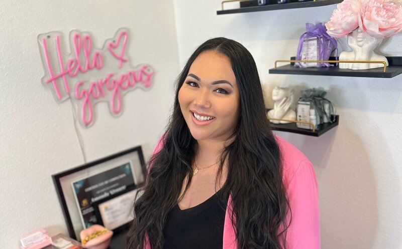 Amanda Strange in her brow studio
