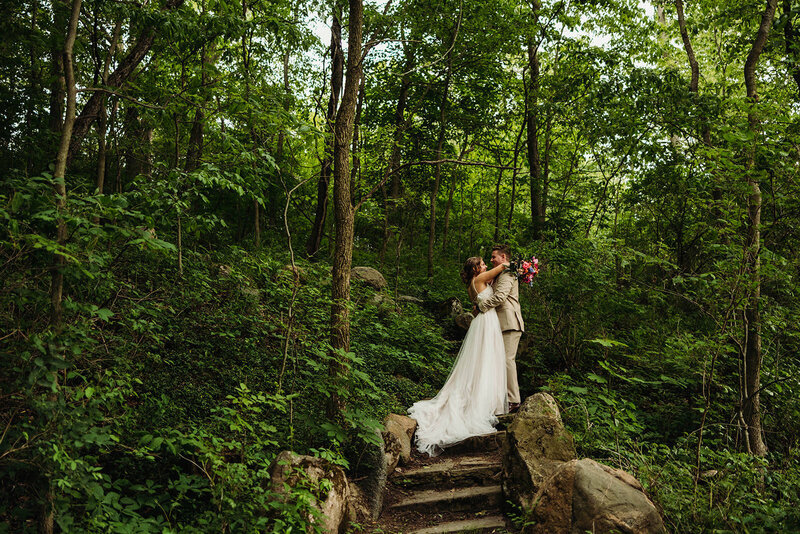 Grotto-steps-bride-groom