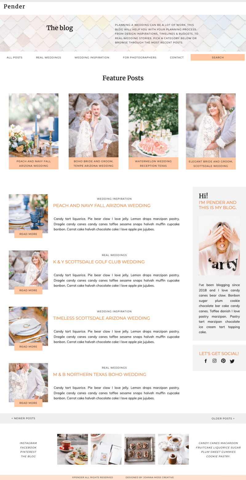 Blog ONLY  Showit Template