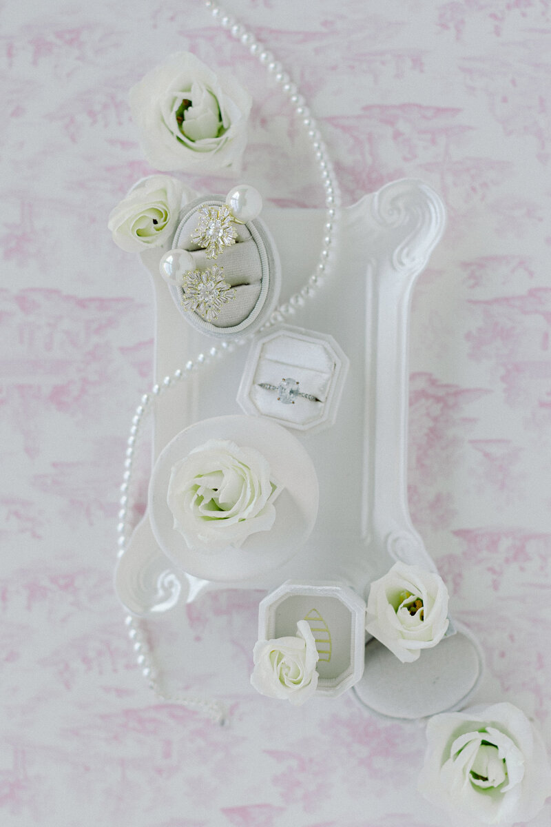 Vintage tray providing an elegant foundation for flat lay designs