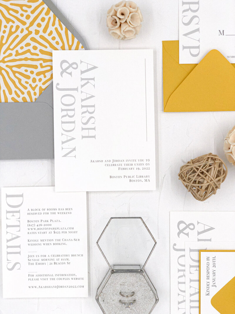 grey and yellow wedding invitations-6