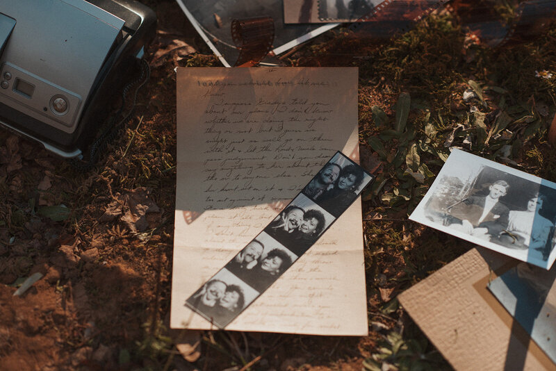 film photos and handwritten letters
