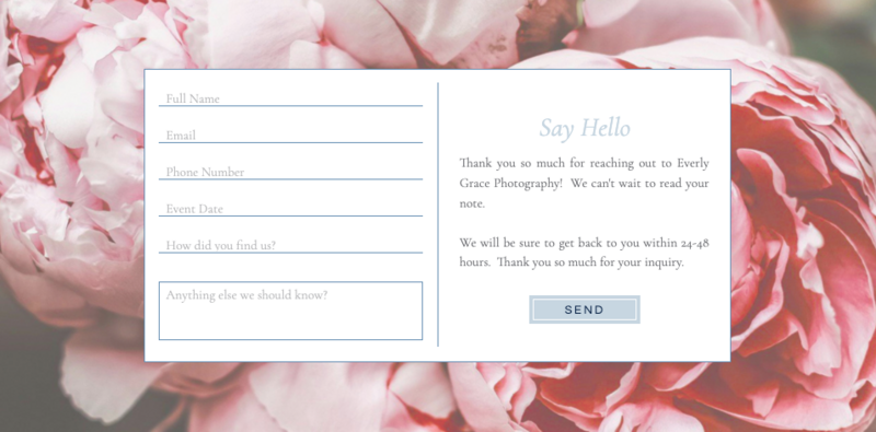 say hello notecard  from everly grace website