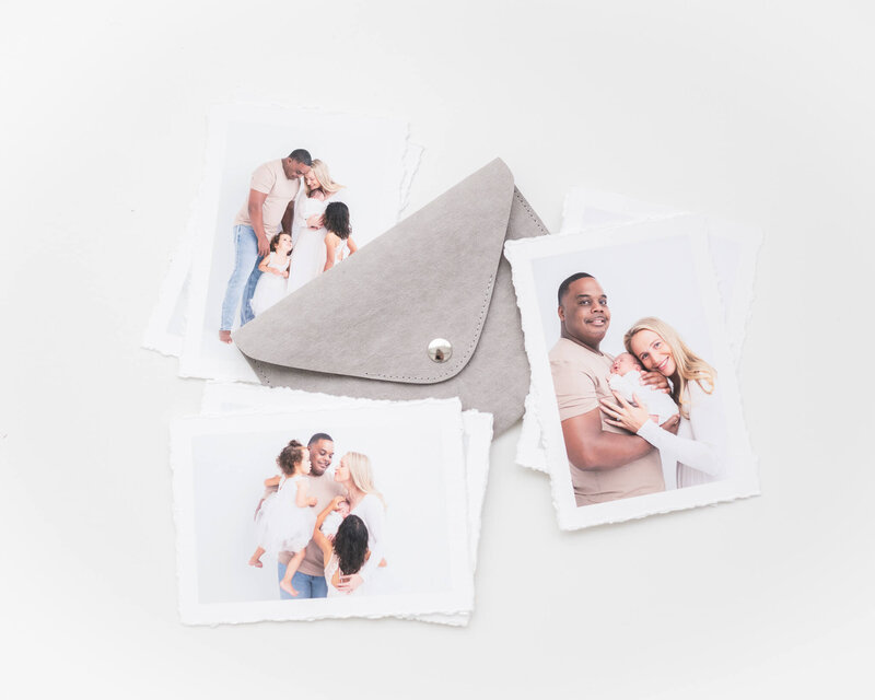 product image of 8 deckled edge rag print set in eco-leather envelope