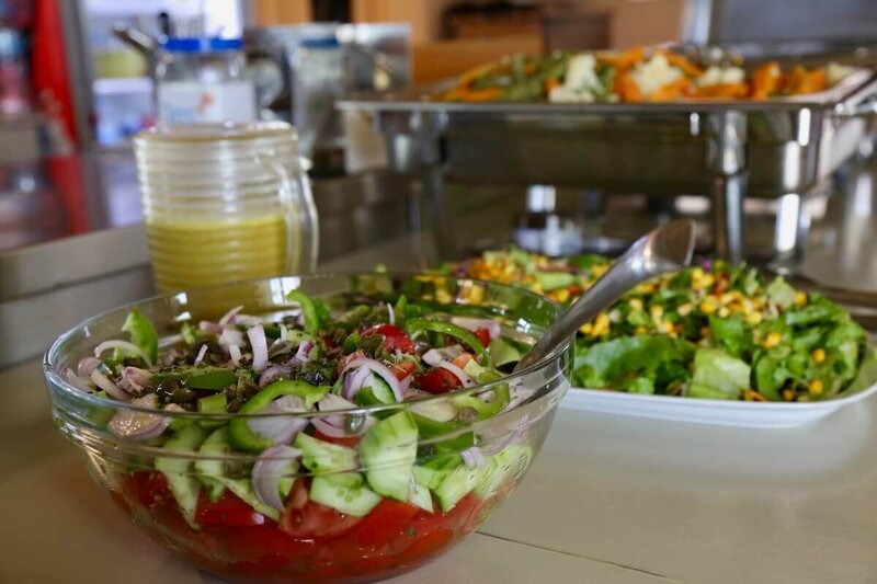 Fresh healthy cuisine supporting the yoga training experience.
