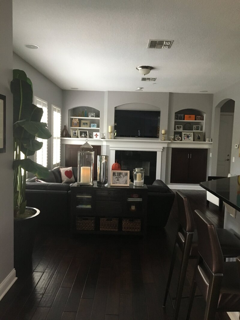 Living room and Kitchen Area Before Renovation