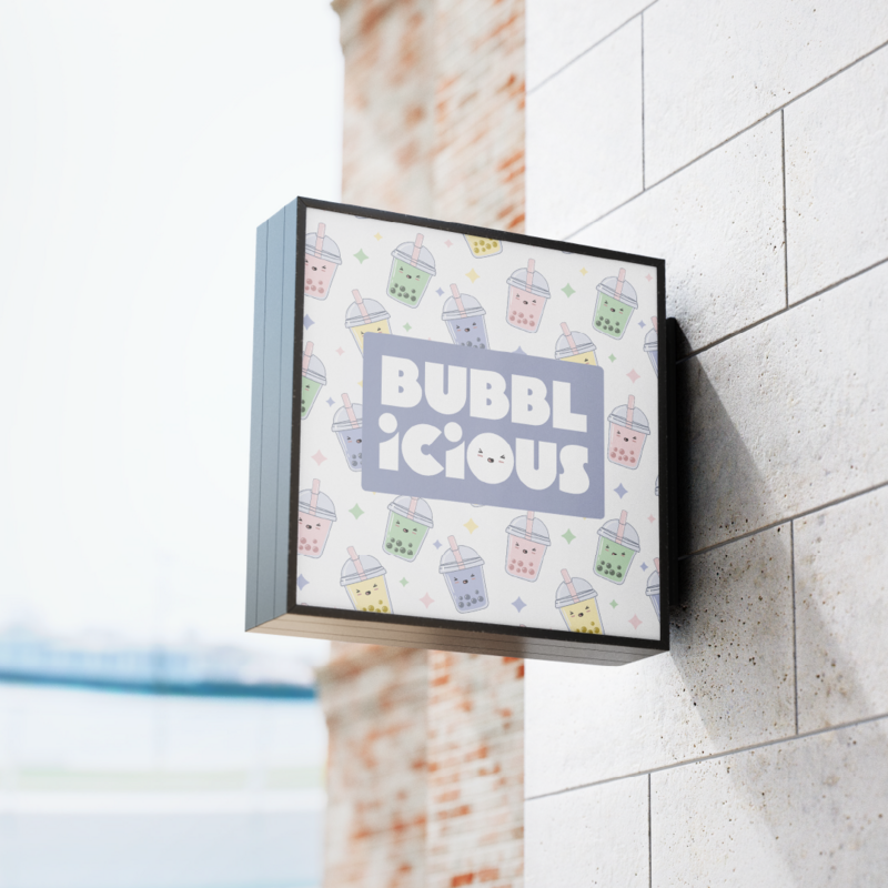 logo design with pattern on shop sign