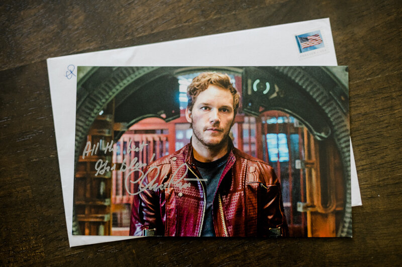 Signed photo of Chris Pratt from Haleigh nicole photography