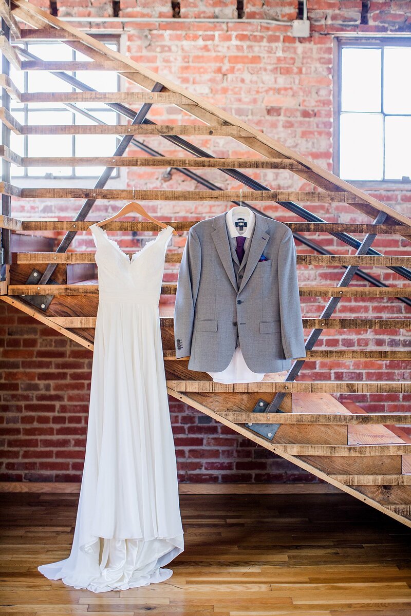 wedding dress and tux jacket by Knoxville Wedding Photographer, Amanda May Photos
