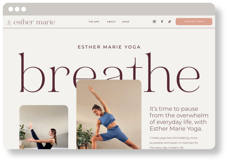 Esther Marie Yoga - Website Showit Design - Azori Studio