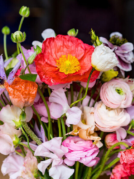 Stunning poppy bride bouquet created by the little flower hut