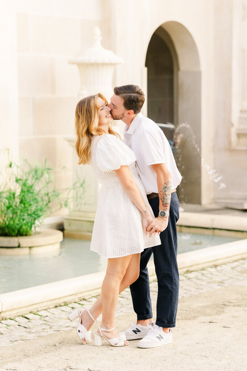 Bride and Groom smiling with locked arms just after getting married