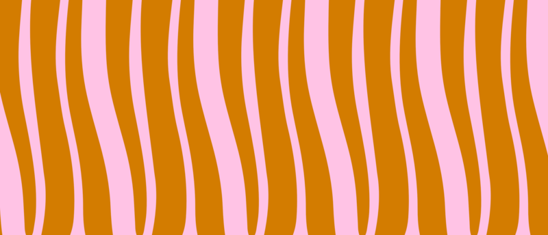 Wavy pink and mustard-colored vertical lines create a pattern.