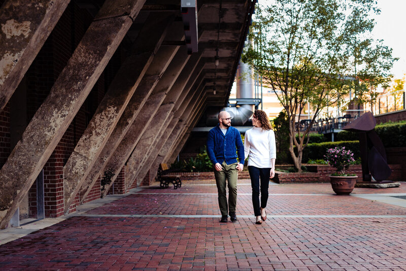 Durham engagement photos at the American Tobacco Campus