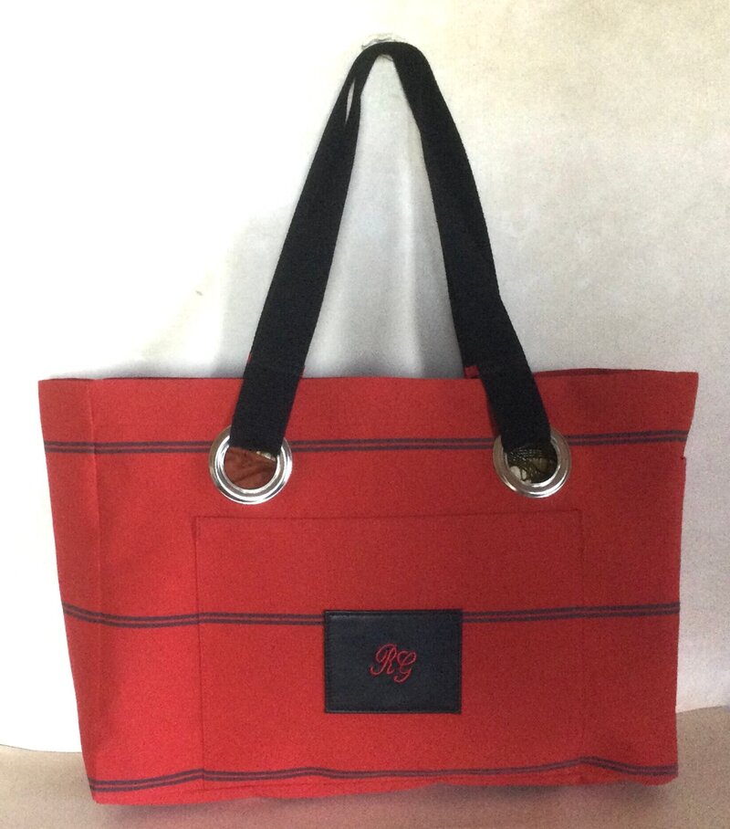 Cabas Courses Toile ROUGE RG