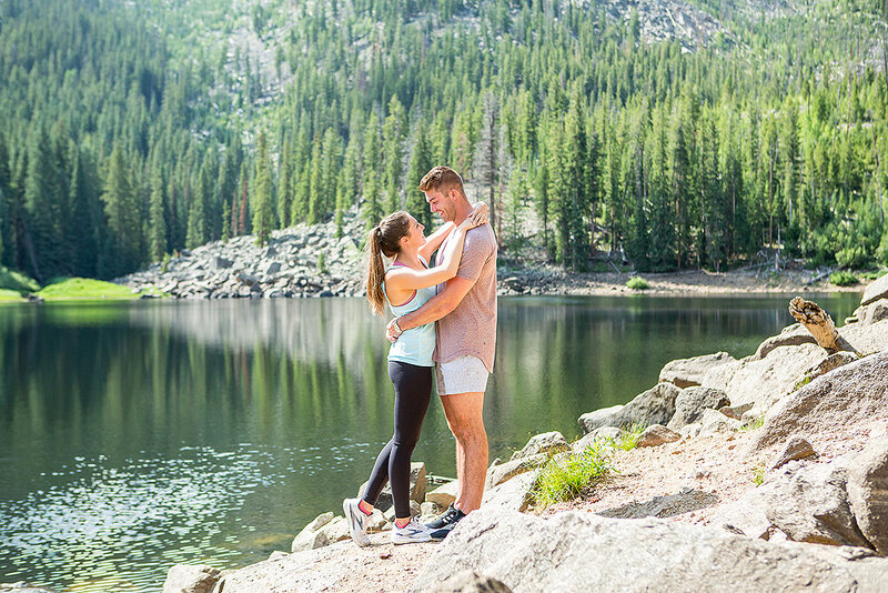 Colorado engagement photography at an alpine lake