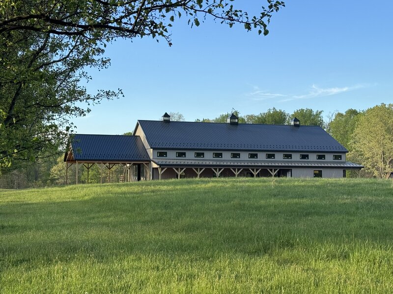 farm table design with greenery