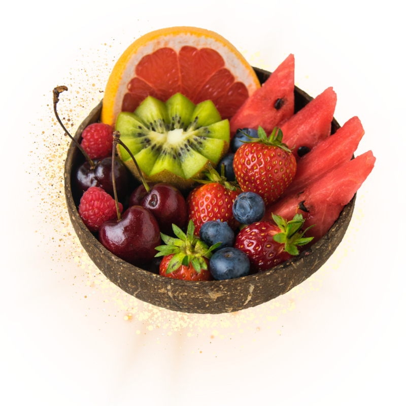 Healthy nutritious fruit bowl