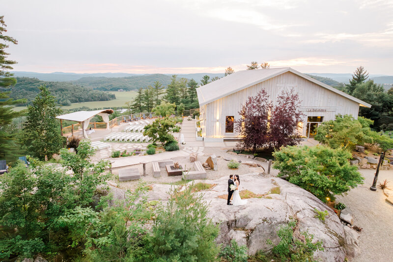 Ottawa Wedding Venue - Belvedere Wedding in the Mountains at Sunset Drone Shot