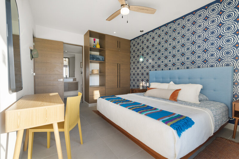Owner's Suite View from Mezzanine | Bed, closet, & bathroom