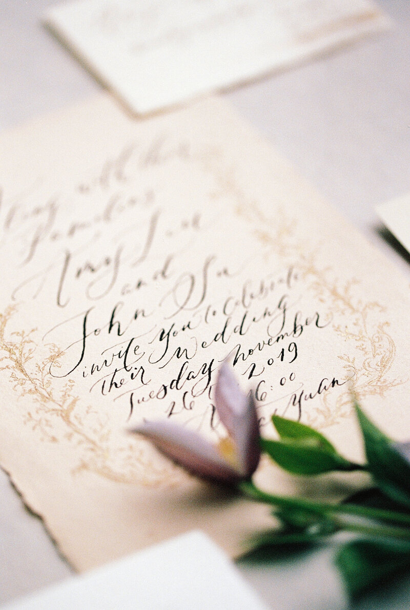 hand calligraphy wedding