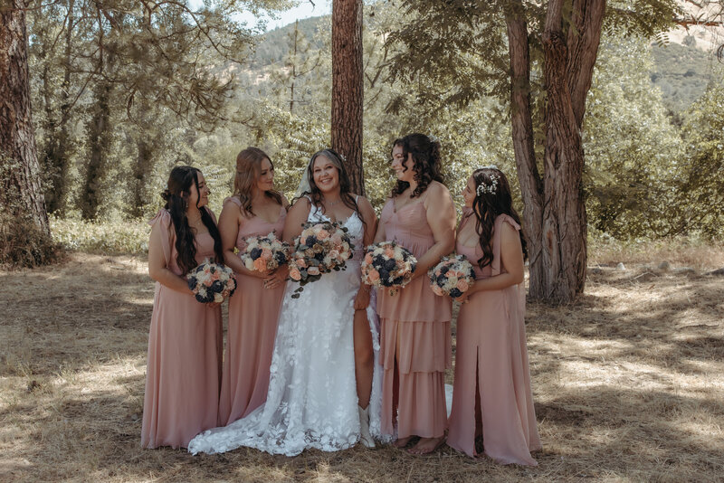 A bride with bridemaids