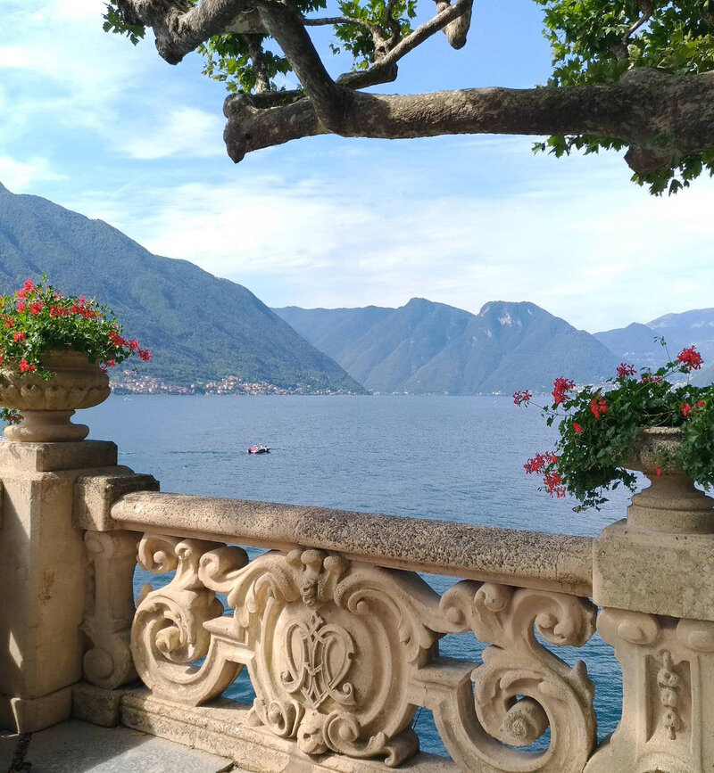 View of Lake Como from a balcony