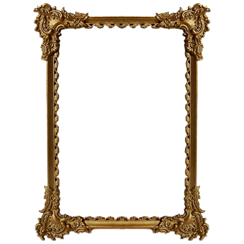 Gold ornate rectangular shaped gallery wall frame