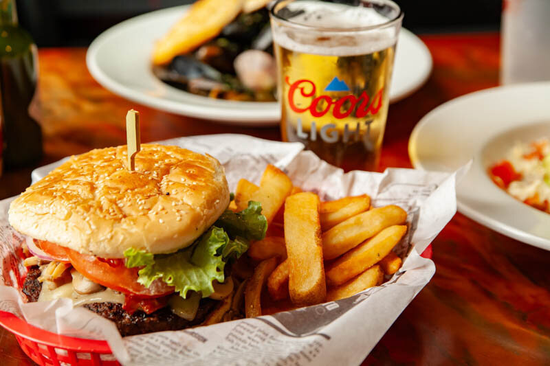 Conway's Pub Burger and cold beer