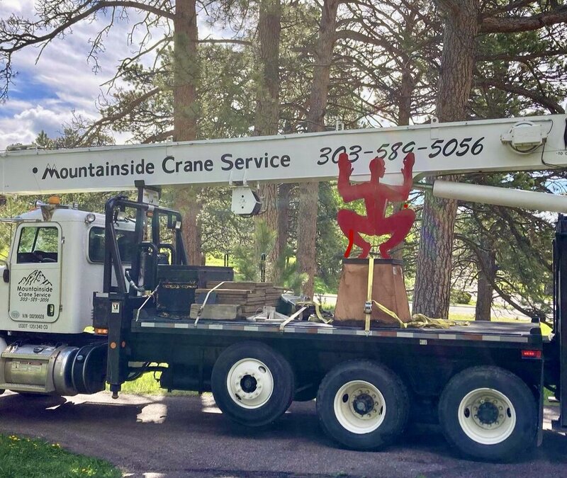 Precise art installation by Mountainside Crane Service in Evergreen