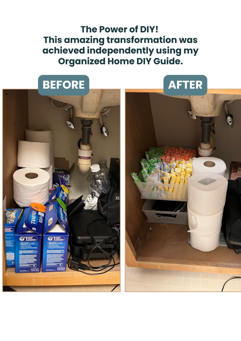 home organization for under the bathroom sink DIY