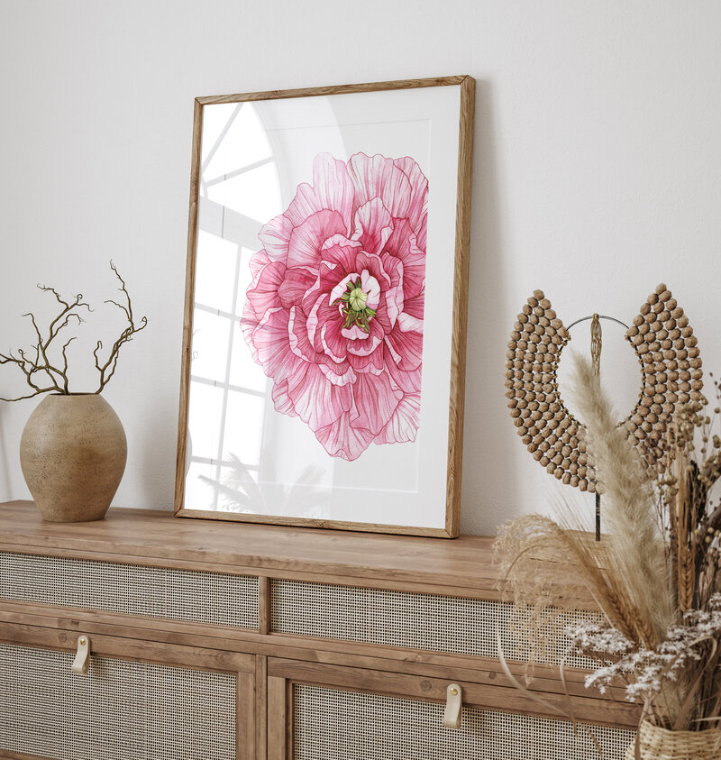 Mockup slanted frame Pink Peony