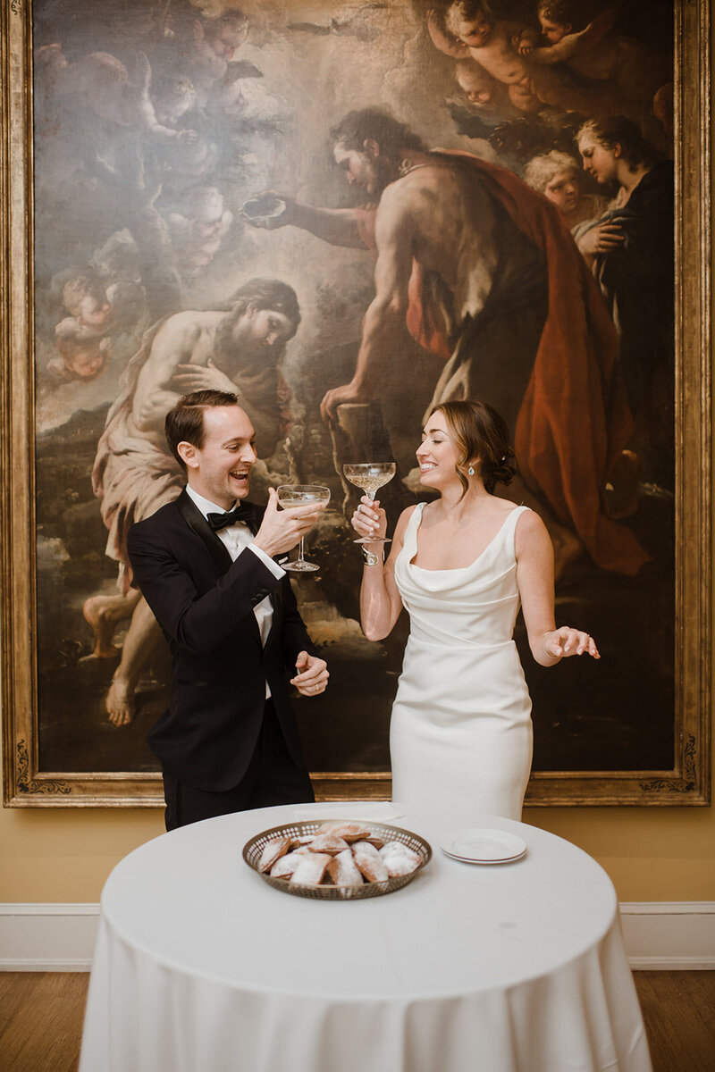 Drinking Champaign at the NOMA in New Orleans wedding video