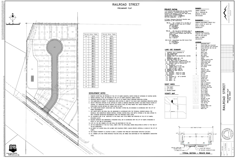 Civil site design and grading plan in Idaho