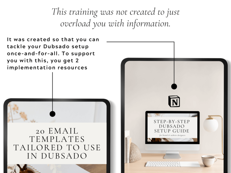 Elevate your client workflow with Dubsado Training - Product Images - Resources by The Streamlined Creative by Stephanie Taale - Business Coach, Client Experience and Systems Strategist for brand and website designers