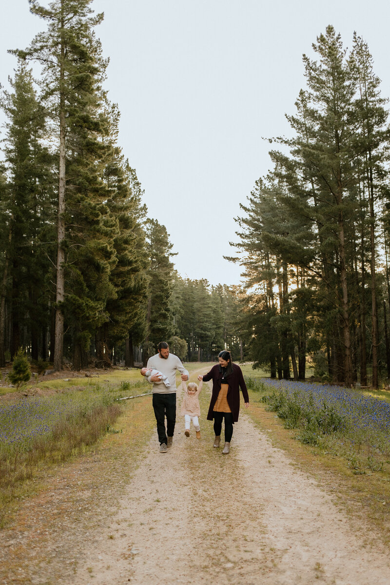 Image of a family in the woods