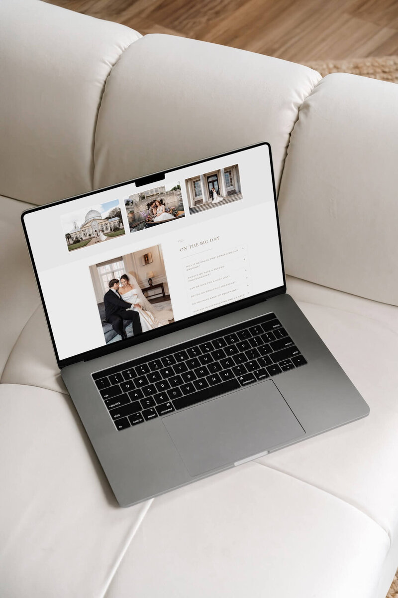 Mockup of custom photography website design