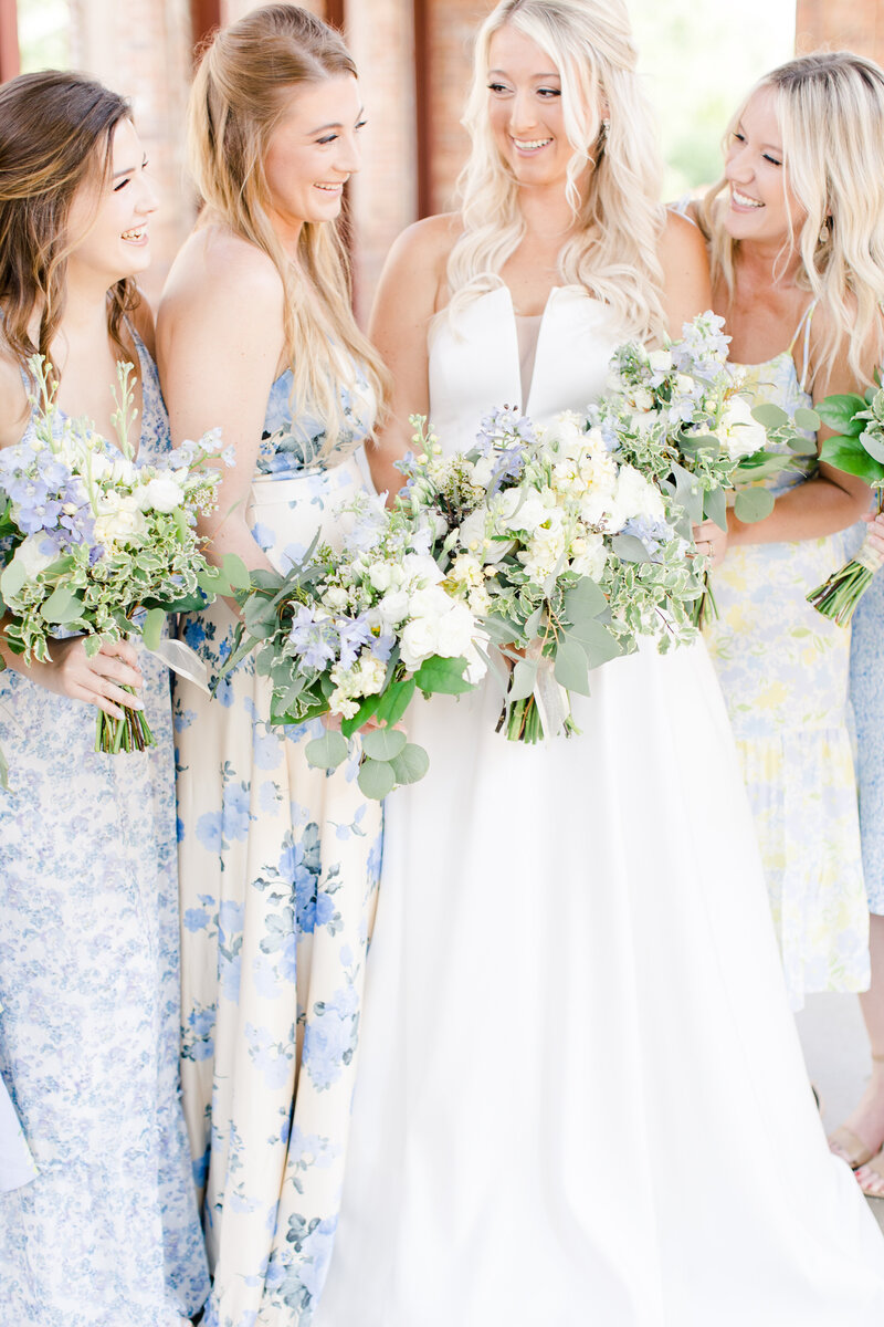 mixmatched bridesmaids dresses