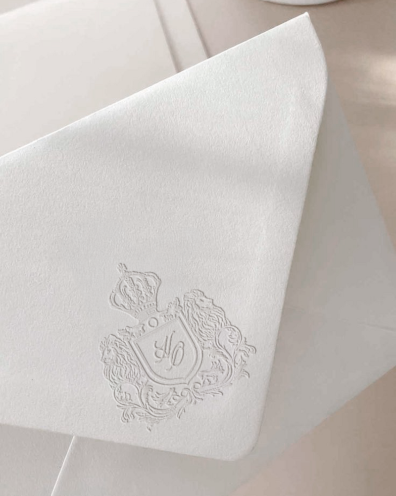 Wedding Logo Crest Design by Miriam Escudero Studio