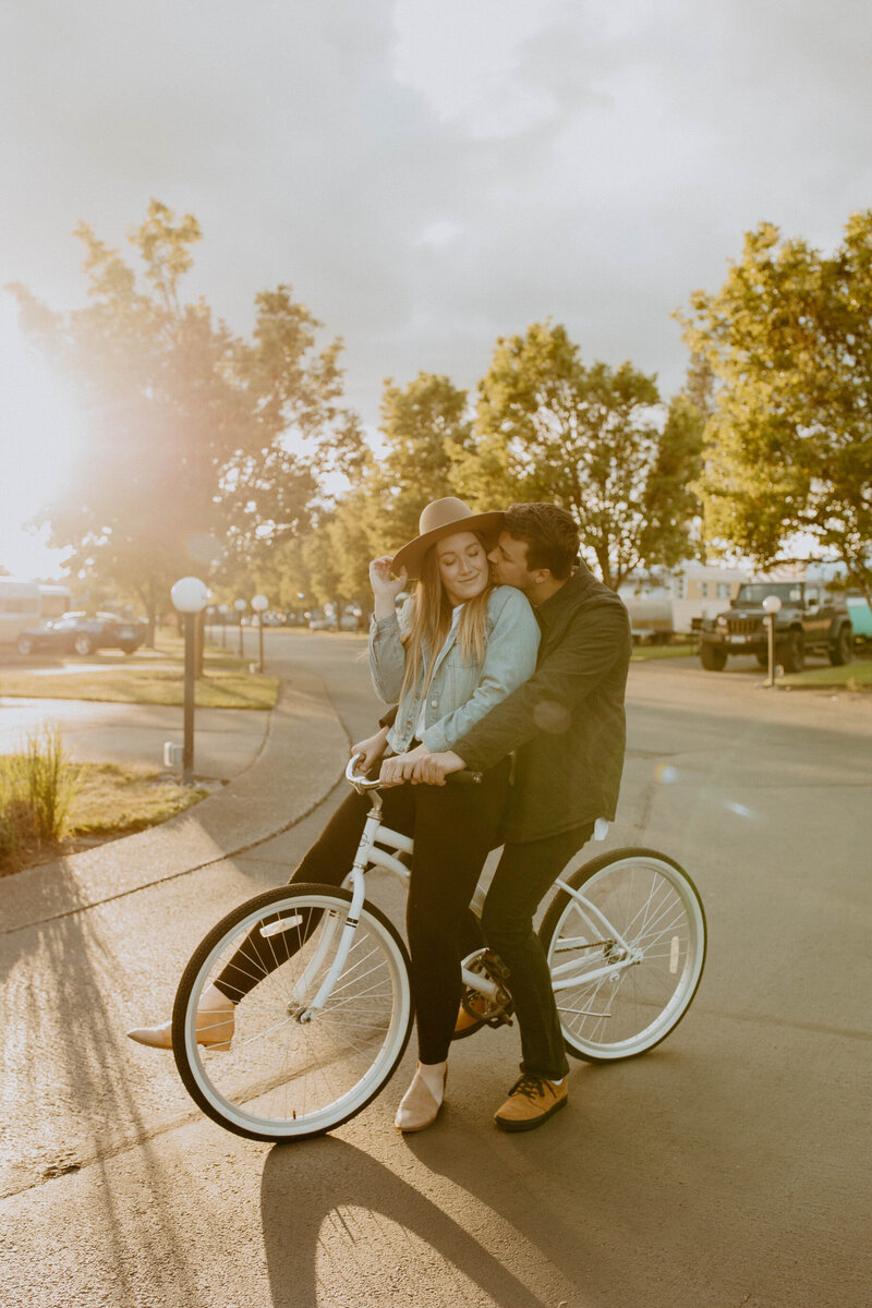 couple sitting on bike together
