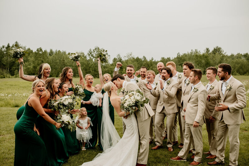Large wedding party photos