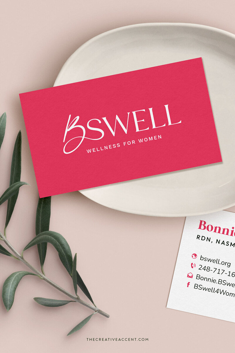 business card design for bswell wellness coach