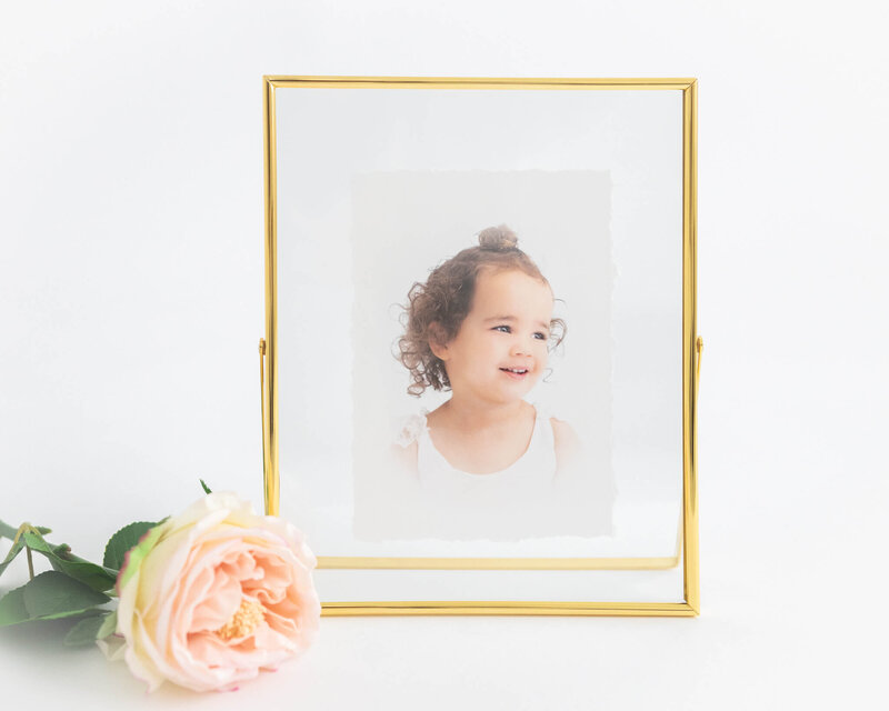 product image of 5x7 deckled edge rag print in 8x10 floating frame
