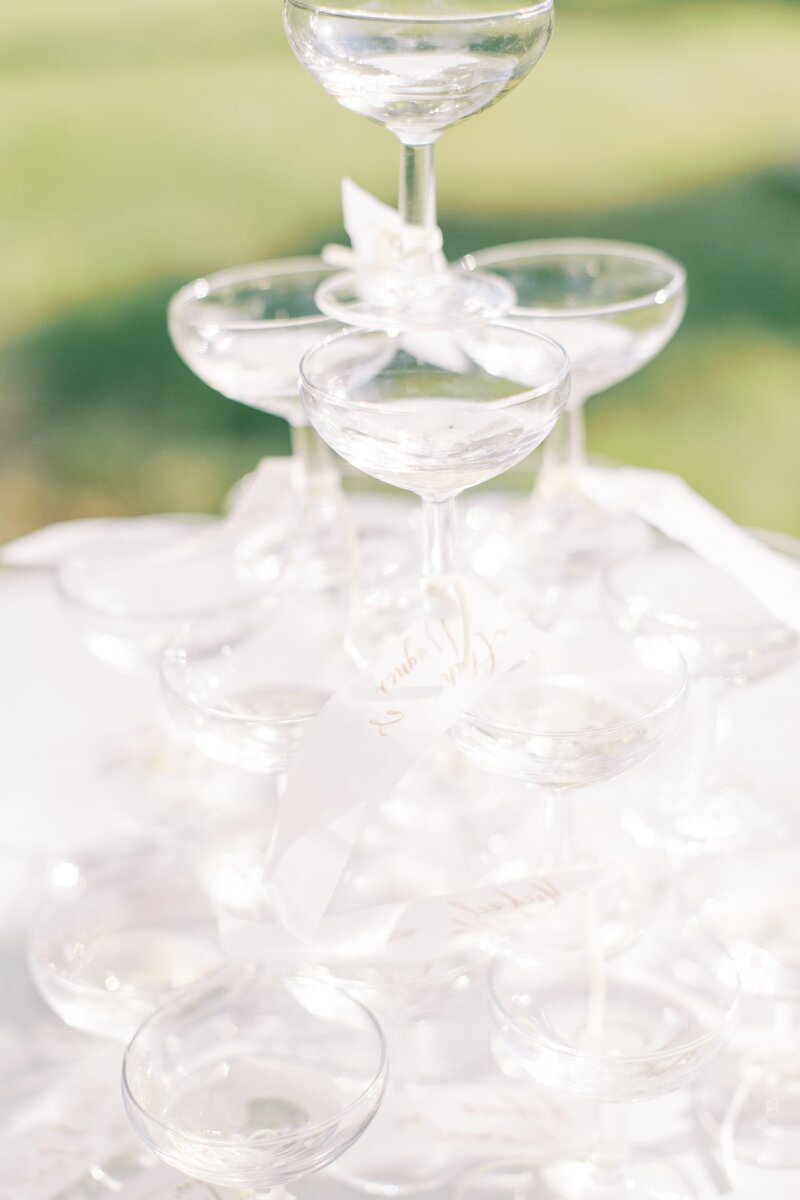 Champagne glass tower