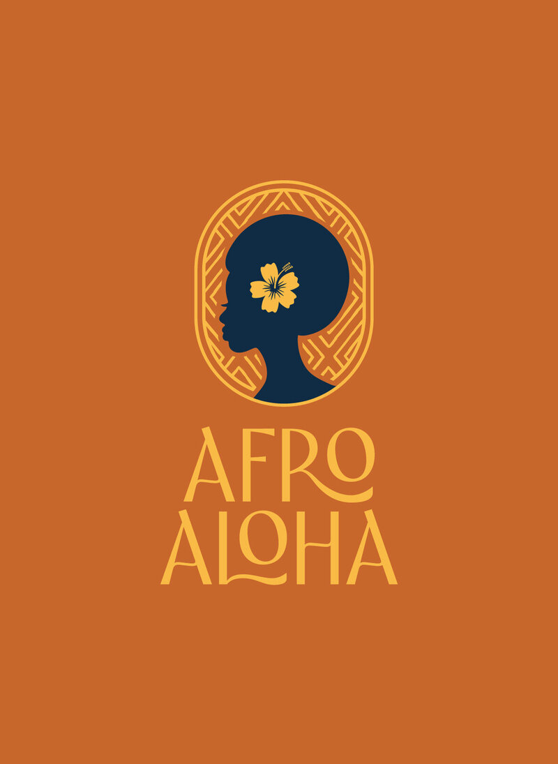 Stacked Logo Design and Illustration for Afro Aloha