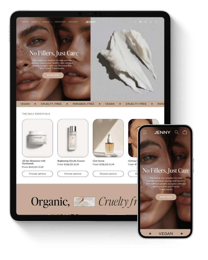 jenny shopify theme for beauty and skincare brands