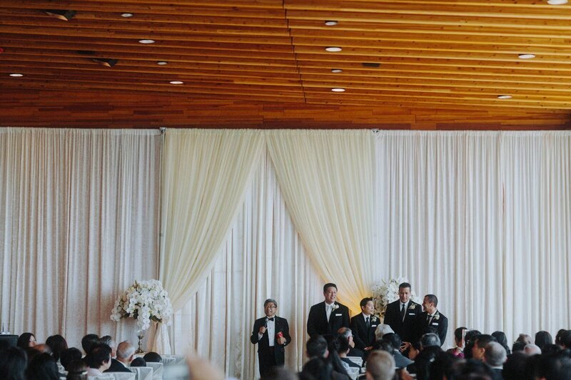 wedding ceremony taking place inside the vancouver convention centre
