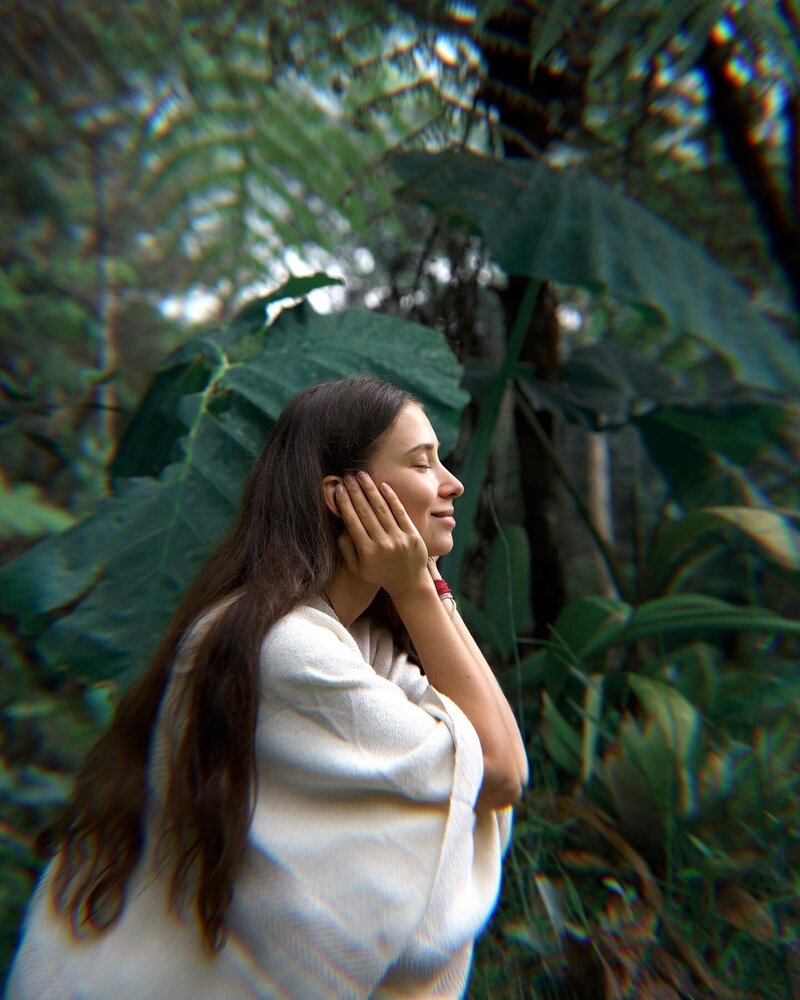 Russian Woman Drinking Ayahuasca